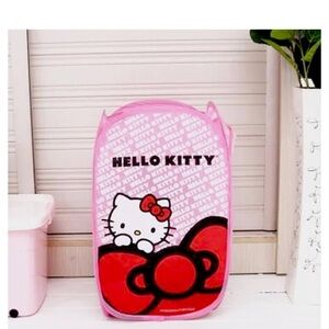 Hello Kitty Home Pop-Up Clothes Hamper Pink Bow NWT